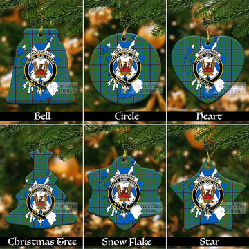 Snodgrass Tartan Christmas Ceramic Ornaments with Family Crest and Scotland Map Ceramic - Tartan Vibes Clothing