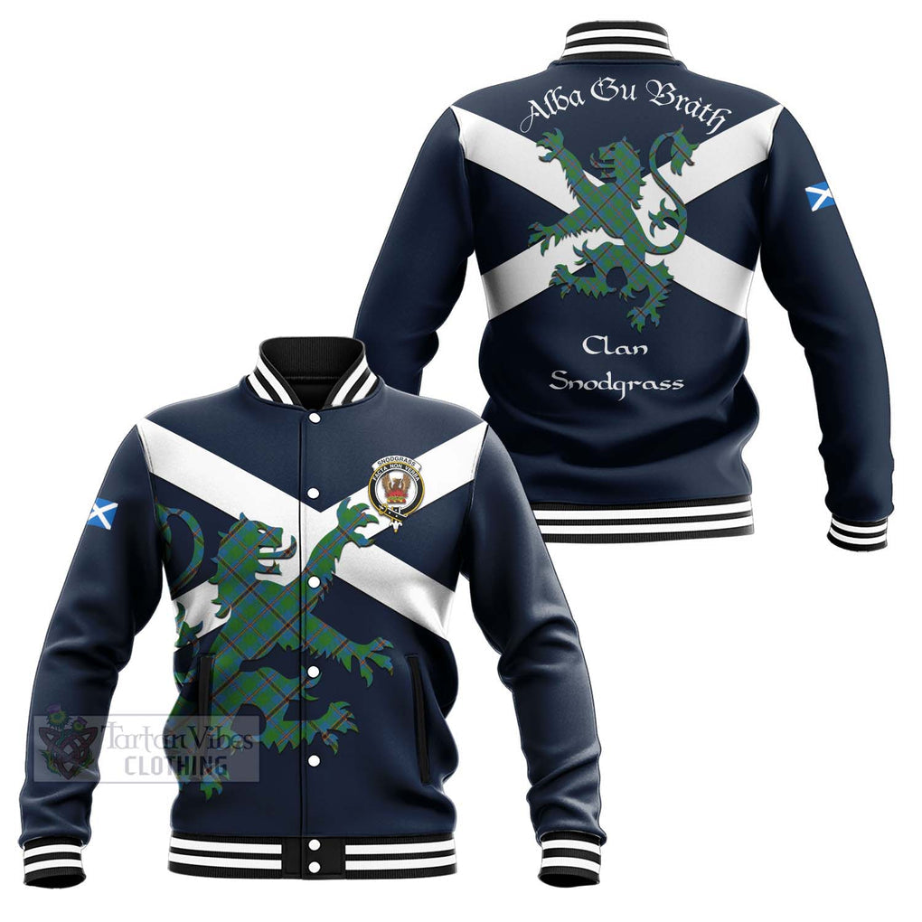 Snodgrass Tartan Lion Rampant Baseball Jacket Proudly Display Your Heritage with Alba Gu Brath and Clan Name Unisex - Tartan Vibes Clothing