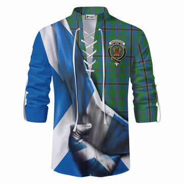 Snodgrass Tartan Ghillie Kilt Shirt with Family Crest Scotland Patriotic Style Men - Tartan Vibes Clothing
