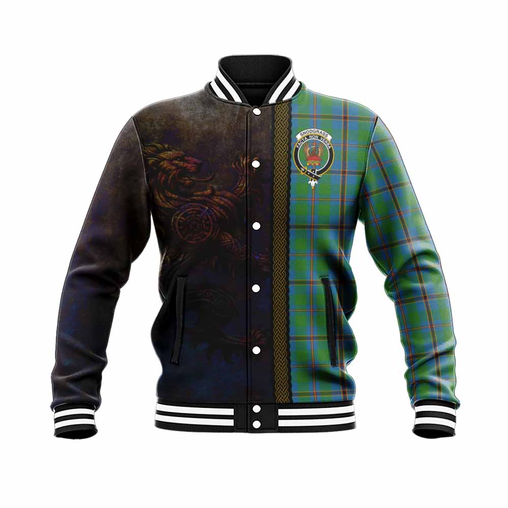 Snodgrass Tartan Family Crest Baseball Jacket Alba Gu Brath Be Brave Lion Ancient Style Unisex - Tartan Vibes Clothing