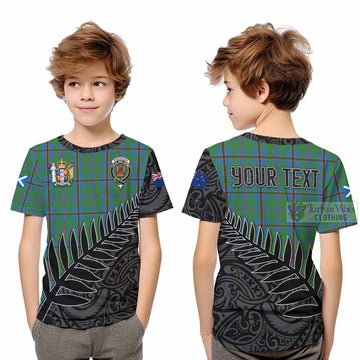 Snodgrass Crest Tartan Kid T-Shirt with New Zealand Silver Fern Half Style Youth XL Size14 - Tartan Vibes Clothing