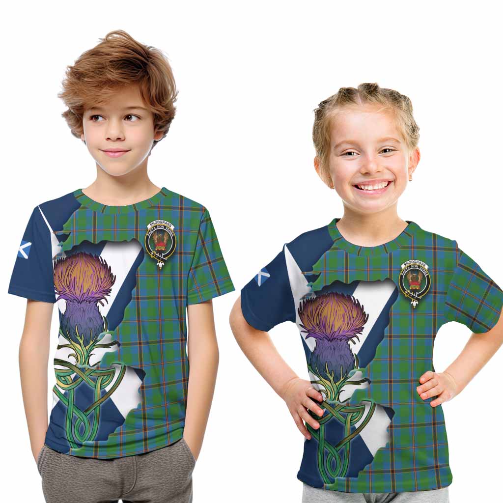 Tartan Vibes Clothing Snodgrass Tartan Family Crest Kid T-Shirt Scottish Thistle Celtic Inspired