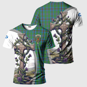Snodgrass Tartan T-Shirt with Family Crest and St. Andrew's Cross Accented by Thistle Vines Kid's Shirt - Tartan Vibes Clothing