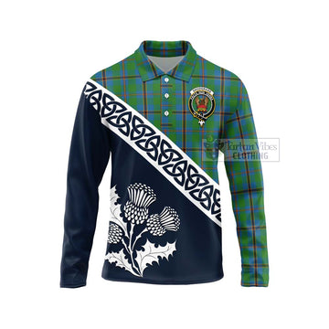 Snodgrass Tartan Long Sleeve Polo Shirt Featuring Thistle and Scotland Map Unisex - Tartan Vibes Clothing