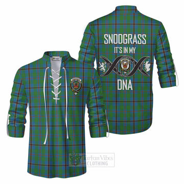 Snodgrass Tartan Ghillie Kilt Shirt with Family Crest DNA In Me Style Men - Tartan Vibes Clothing
