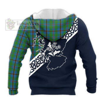Snodgrass Tartan Knitted Hoodie Featuring Thistle and Scotland Map - Tartan Vibes Clothing