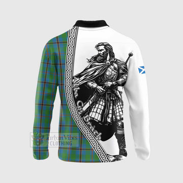 Snodgrass Tartan Clan Crest Long Sleeve Polo Shirt with Highlander Warrior Celtic Style - Tartan Vibes Clothing