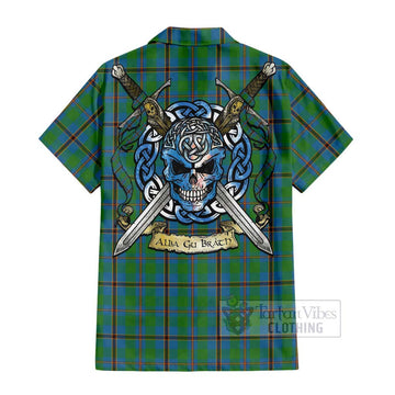 Snodgrass Tartan Hawaiian Shirt with Family Crest Celtic Skull Style - Tartan Vibes Clothing