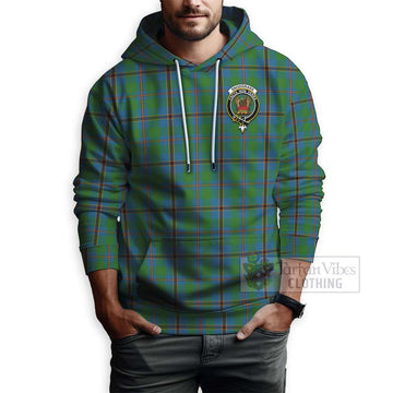 Snodgrass Tartan Hoodie with Family Crest and Bearded Skull Holding Bottles of Whiskey - Tartan Vibes Clothing
