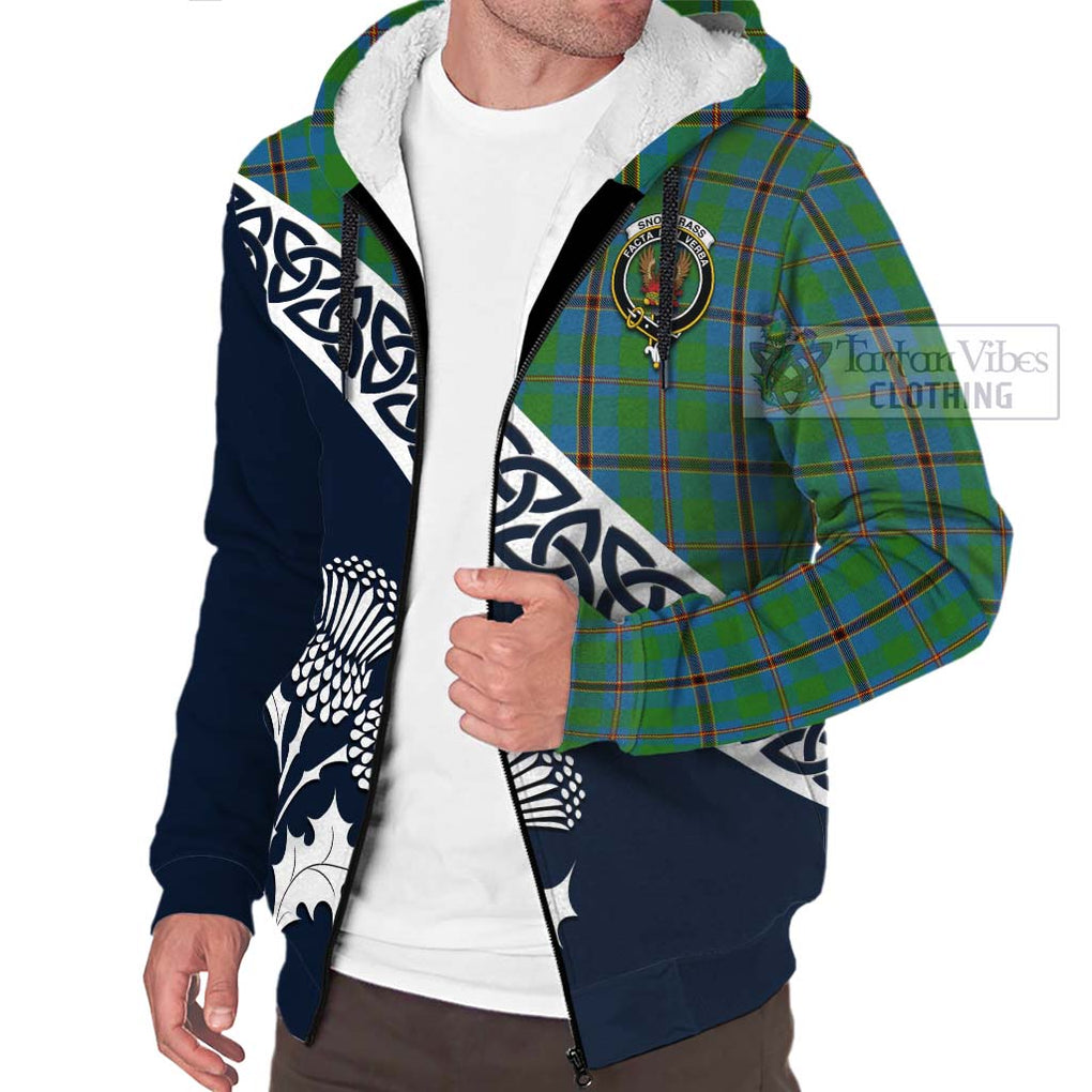 Snodgrass Tartan Sherpa Hoodie Featuring Thistle and Scotland Map - Tartan Vibes Clothing