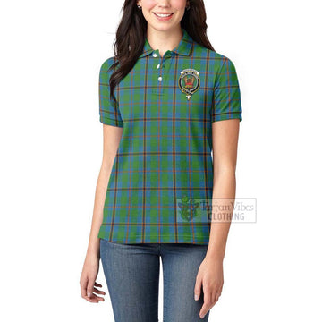 Snodgrass Tartan Women's Polo Shirt with Family Crest and Bearded Skull Holding Bottles of Whiskey - Tartan Vibes Clothing