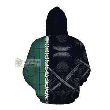 Snodgrass Tartan Cotton Hoodie with Family Crest Cross Sword Thistle Celtic Vibes Pullover Hoodie - Tartan Vibes Clothing