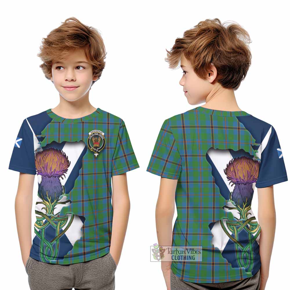 Tartan Vibes Clothing Snodgrass Tartan Family Crest Kid T-Shirt Scottish Thistle Celtic Inspired