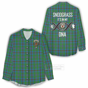 Snodgrass Tartan Women's Casual Shirt with Family Crest DNA In Me Style - Tartan Vibes Clothing