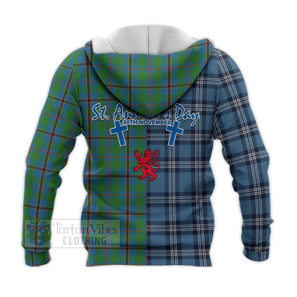Snodgrass Tartan Knitted Hoodie Happy St. Andrew's Day Half Tartan Style - Tartan Vibes Clothing