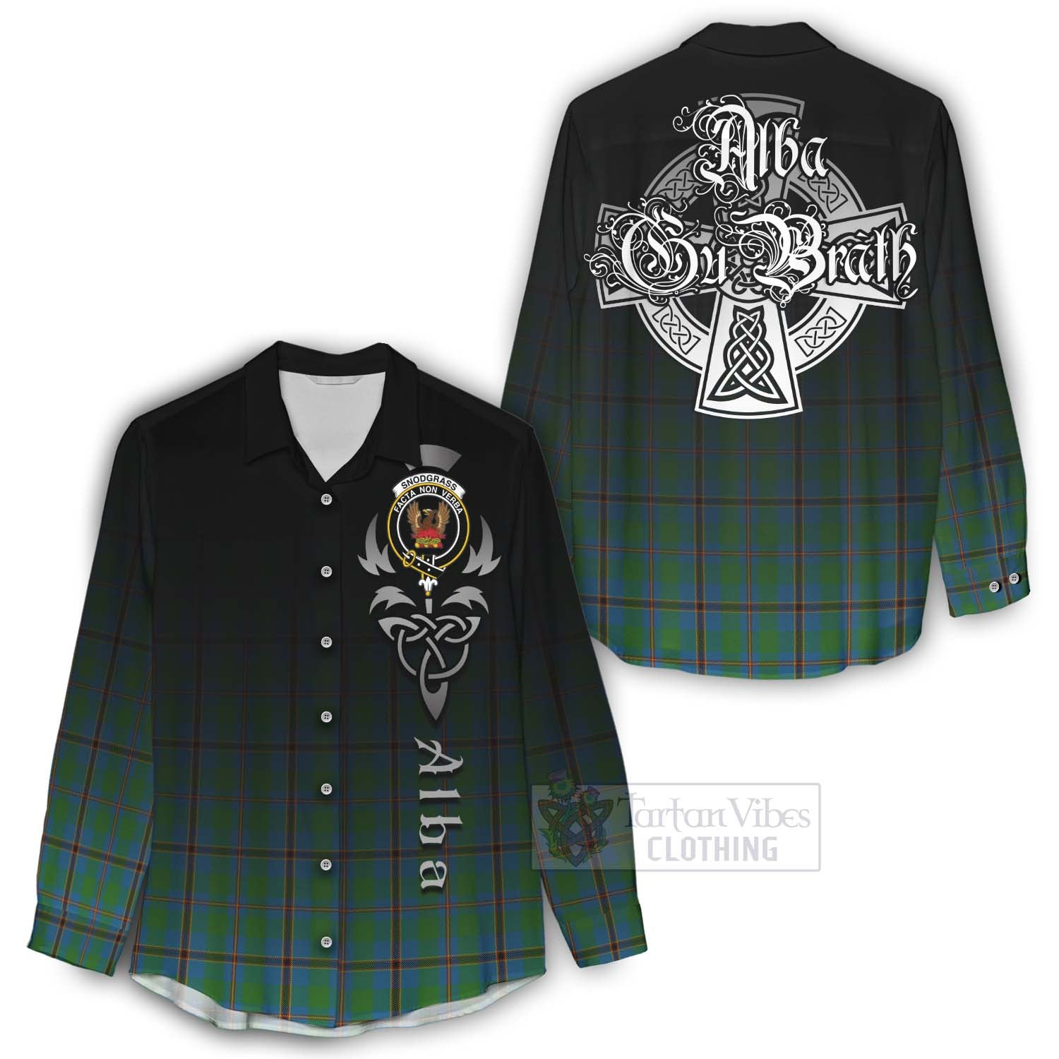 Snodgrass Tartan Women's Casual Shirt Featuring Alba Gu Brath Family Crest Celtic Inspired - Tartan Vibes Clothing