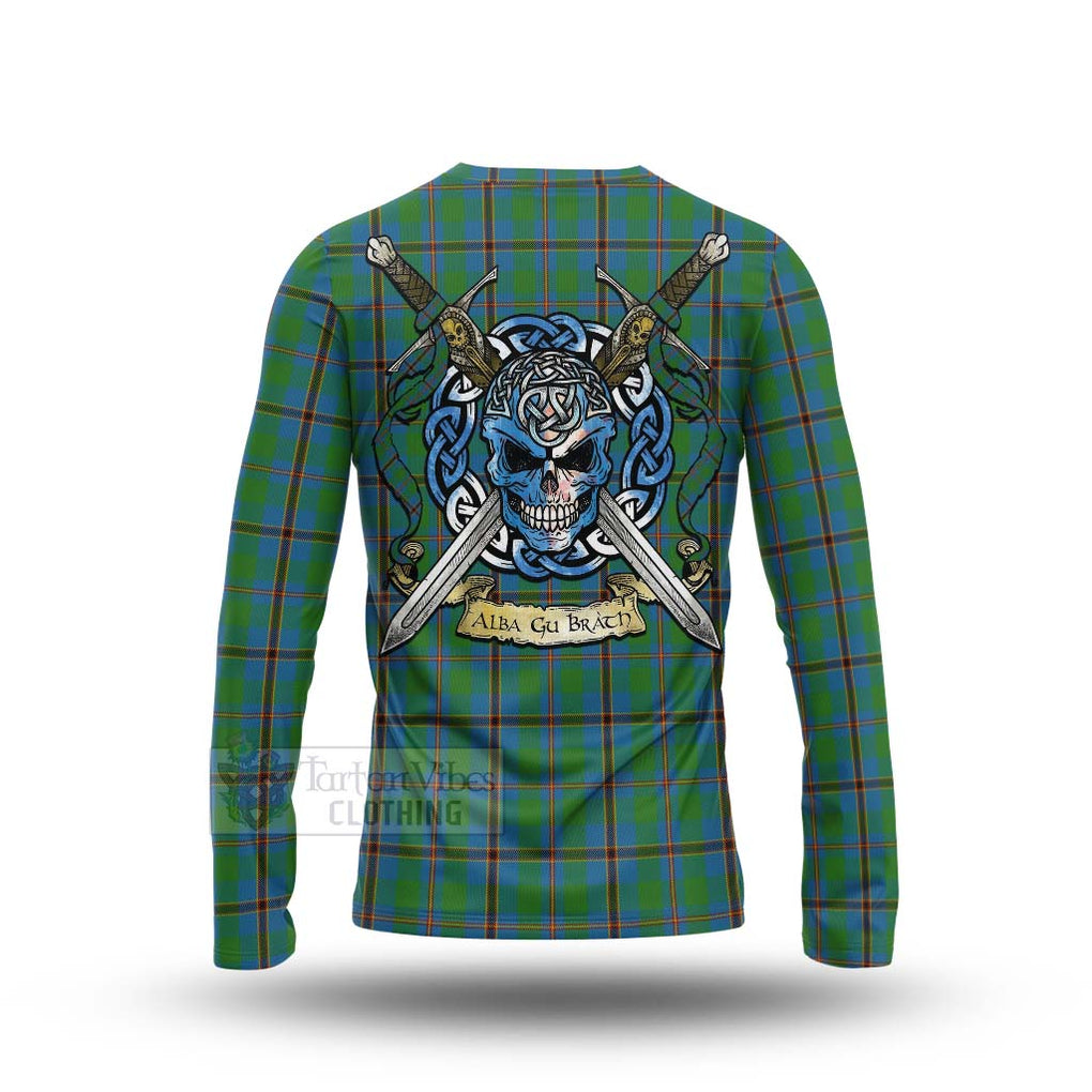 Snodgrass Tartan Long Sleeve T-Shirt with Family Crest Celtic Skull Style - Tartan Vibes Clothing