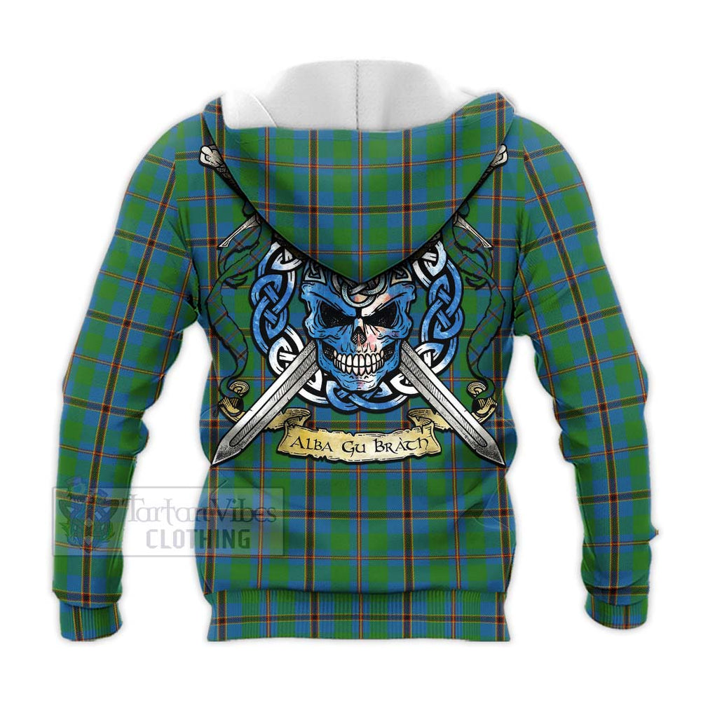 Snodgrass Tartan Knitted Hoodie with Family Crest Celtic Skull Style - Tartan Vibes Clothing