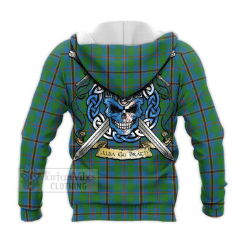 Snodgrass Tartan Knitted Hoodie with Family Crest Celtic Skull Style - Tartan Vibes Clothing