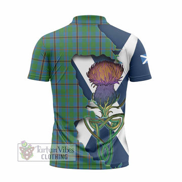 Tartan Vibes Clothing Snodgrass Tartan Family Crest Zipper Polo Shirt Scottish Thistle Celtic Inspired