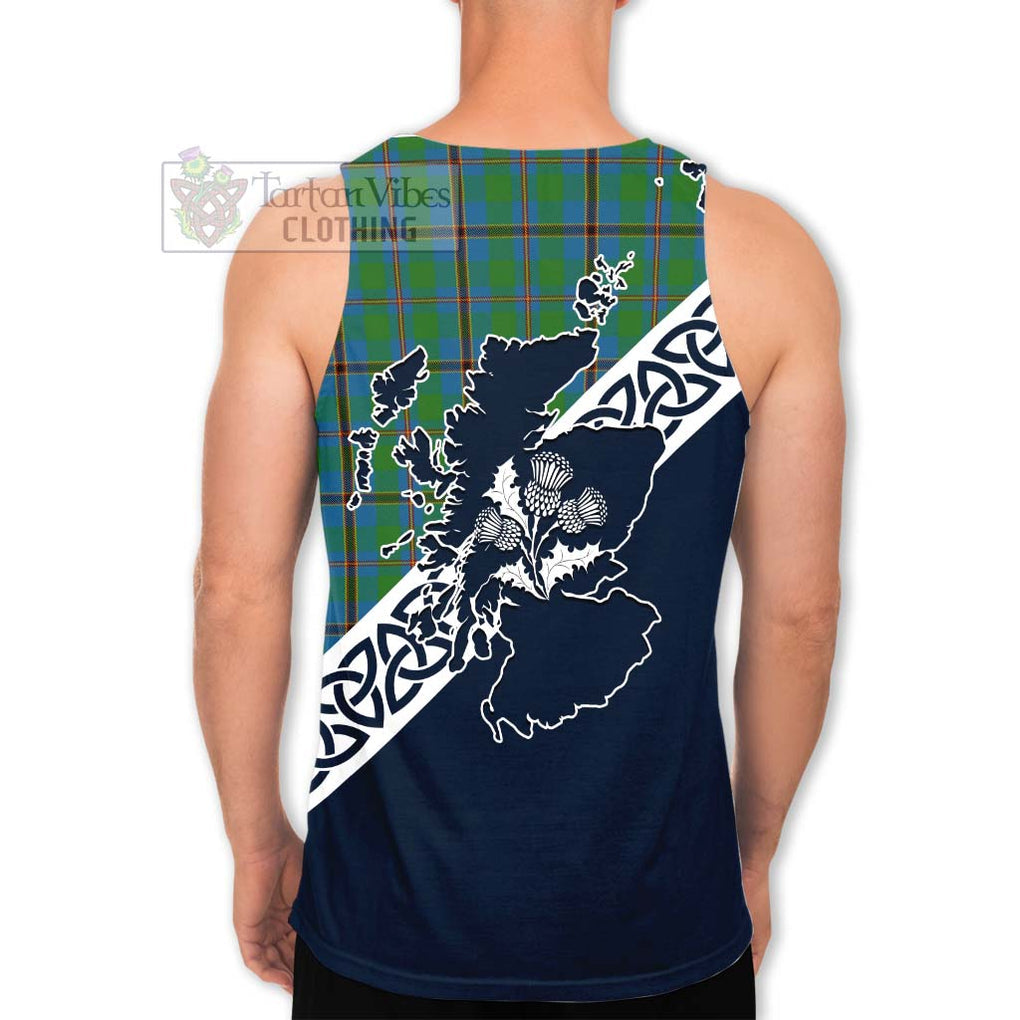 Snodgrass Tartan Men's Tank Top Featuring Thistle and Scotland Map - Tartan Vibes Clothing