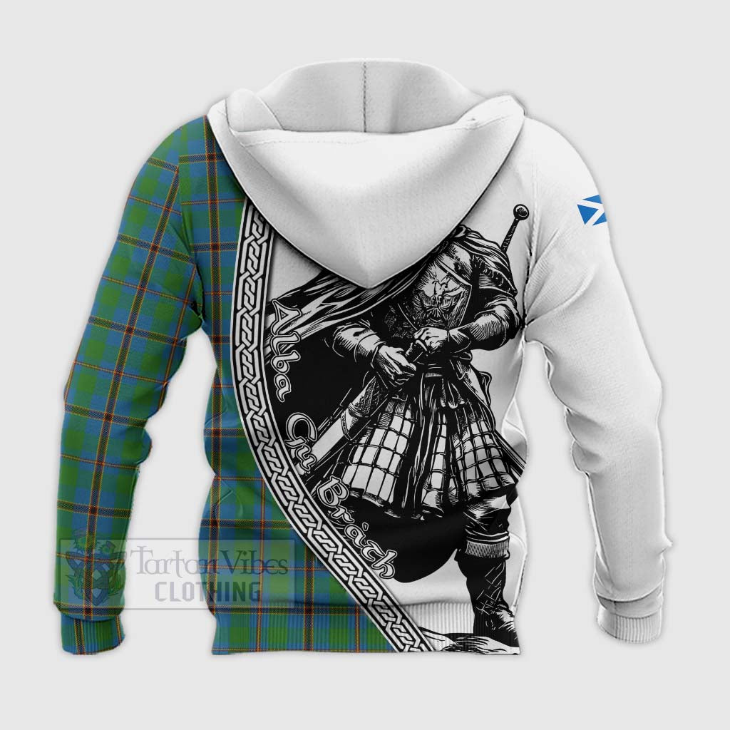 Snodgrass Tartan Clan Crest Knitted Hoodie with Highlander Warrior Celtic Style - Tartan Vibes Clothing
