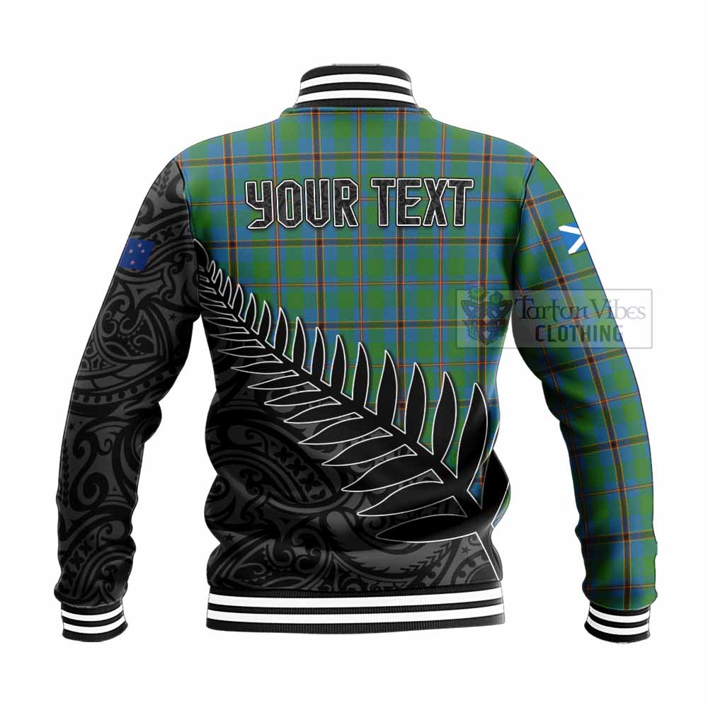 Snodgrass Crest Tartan Baseball Jacket with New Zealand Silver Fern Half Style - Tartan Vibes Clothing