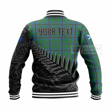 Snodgrass Crest Tartan Baseball Jacket with New Zealand Silver Fern Half Style - Tartan Vibes Clothing