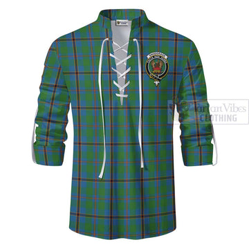 Snodgrass Tartan Ghillie Kilt Shirt with Family Crest Celtic Skull Style - Tartan Vibes Clothing