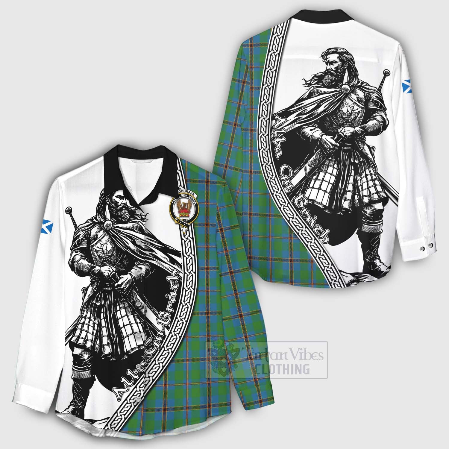 Snodgrass Tartan Clan Crest Women's Casual Shirt with Highlander Warrior Celtic Style - Tartan Vibes Clothing