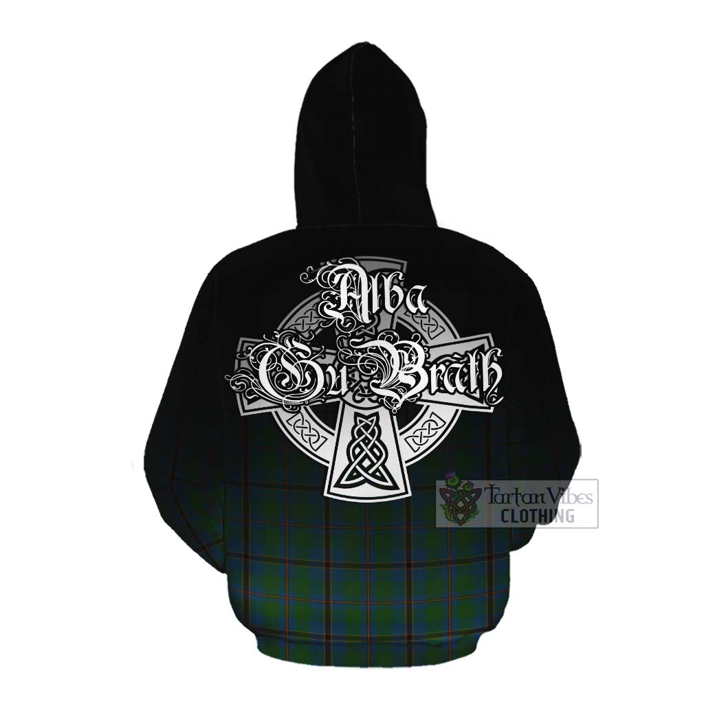 Tartan Vibes Clothing Snodgrass Tartan Cotton Hoodie Featuring Alba Gu Brath Family Crest Celtic Inspired