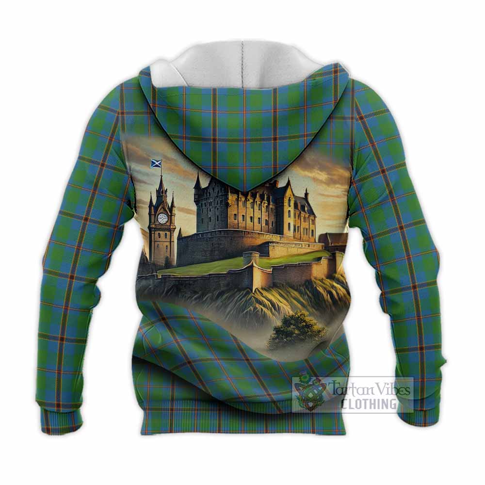 Snodgrass Tartan Family Crest Knitted Hoodie with Scottish Ancient Castle Style - Tartan Vibes Clothing