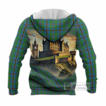 Snodgrass Tartan Family Crest Knitted Hoodie with Scottish Ancient Castle Style - Tartan Vibes Clothing