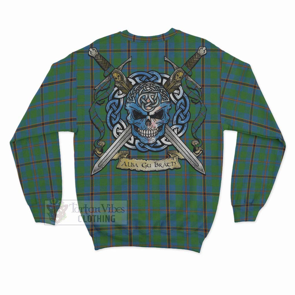 Snodgrass Tartan Sweatshirt with Family Crest Celtic Skull Style - Tartan Vibes Clothing