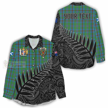 Snodgrass Crest Tartan Women's Casual Shirt with New Zealand Silver Fern Half Style - Tartan Vibes Clothing