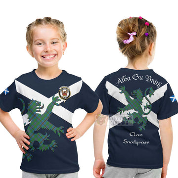 Snodgrass Tartan Lion Rampant Kid T-Shirt Proudly Display Your Heritage with Alba Gu Brath and Clan Name - Tartan Vibes Clothing
