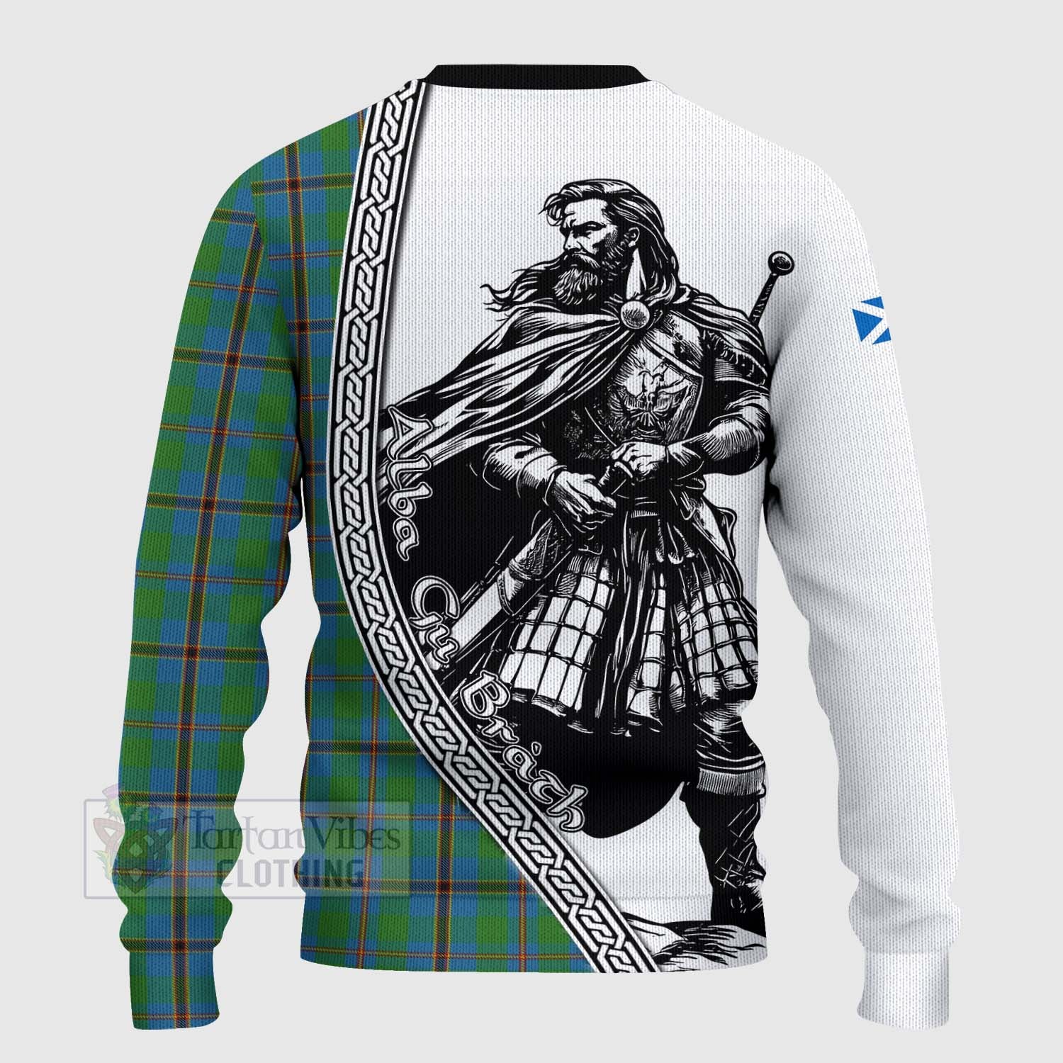 Snodgrass Tartan Clan Crest Knitted Sweater with Highlander Warrior Celtic Style - Tartan Vibes Clothing