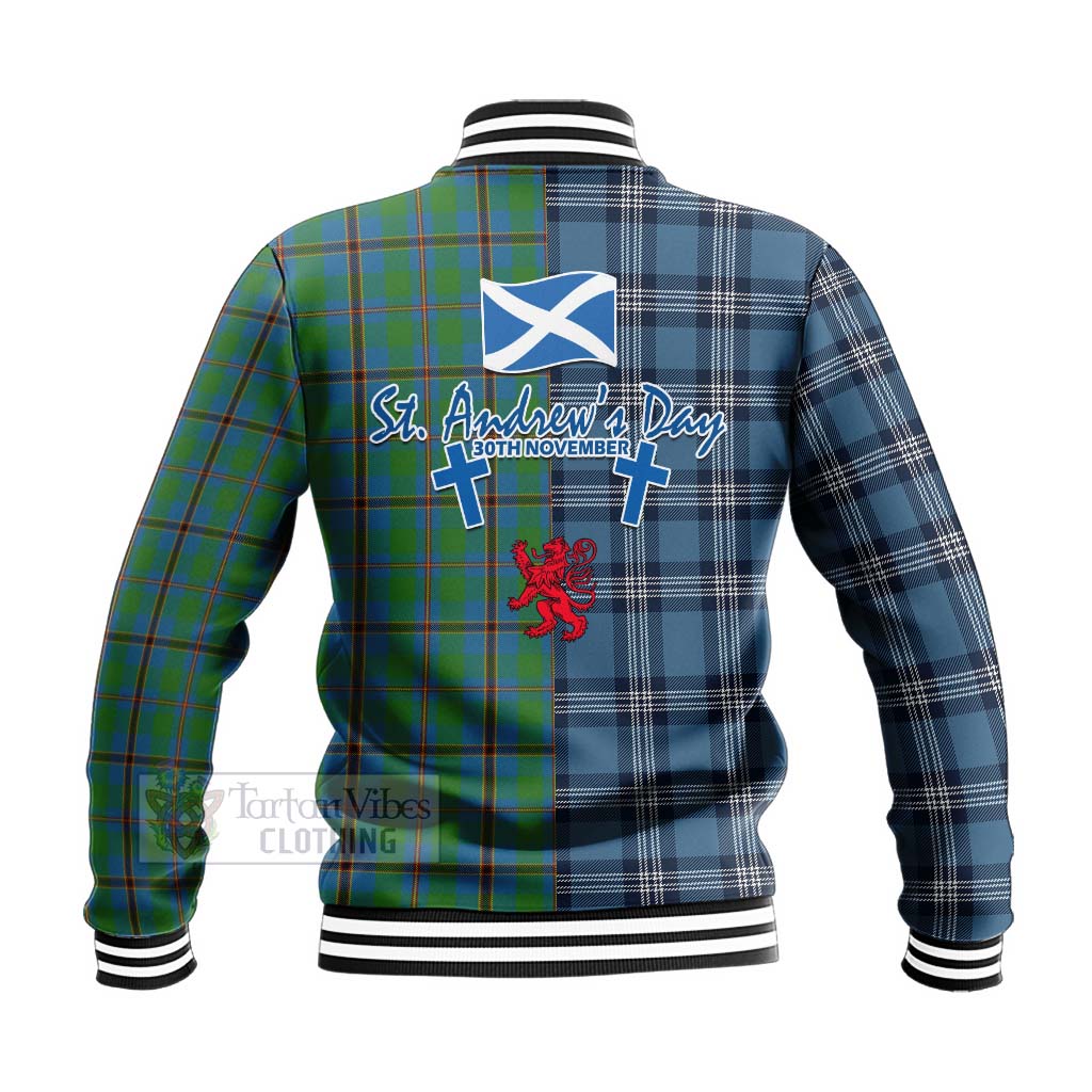Snodgrass Tartan Baseball Jacket Happy St. Andrew's Day Half Tartan Style - Tartan Vibes Clothing