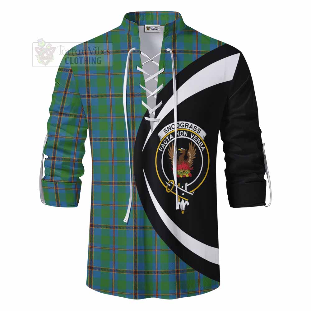 Snodgrass Tartan Ghillie Kilt Shirt with Family Crest Circle Style - Tartan Vibes Clothing