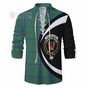 Snodgrass Tartan Ghillie Kilt Shirt with Family Crest Circle Style - Tartan Vibes Clothing