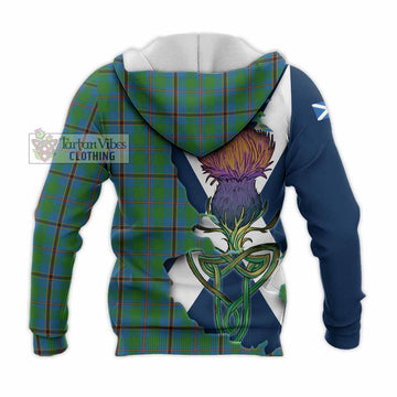 Tartan Vibes Clothing Snodgrass Tartan Family Crest Knitted Hoodie Scottish Thistle Celtic Inspired