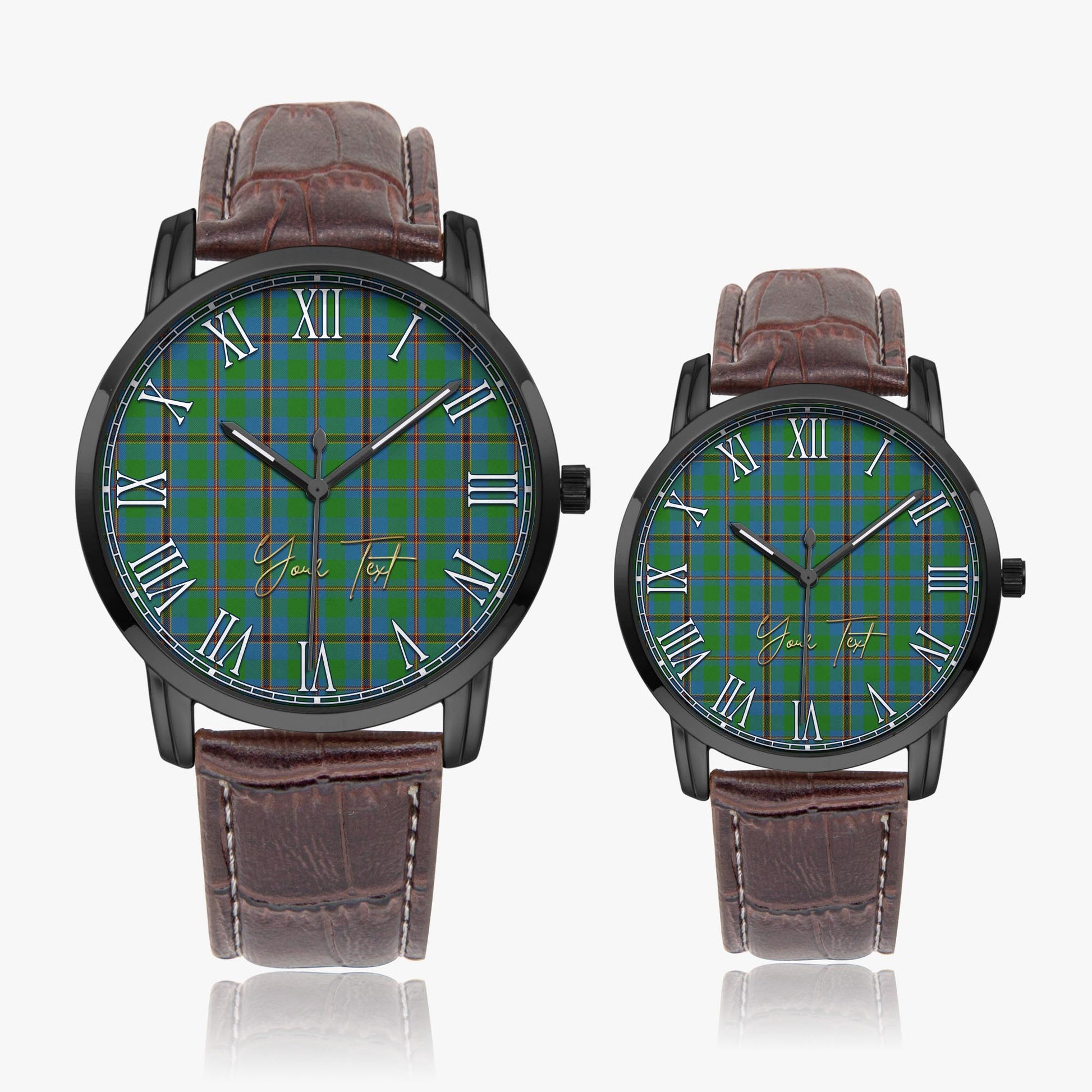 Snodgrass Tartan Personalized Your Text Leather Trap Quartz Watch - Tartan Vibes Clothing