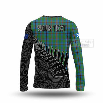 Snodgrass Crest Tartan Long Sleeve T-Shirt with New Zealand Silver Fern Half Style - Tartan Vibes Clothing