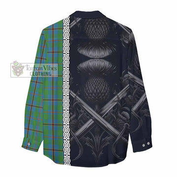 Snodgrass Tartan Women's Casual Shirt with Family Crest Cross Sword Thistle Celtic Vibes - Tartan Vibes Clothing