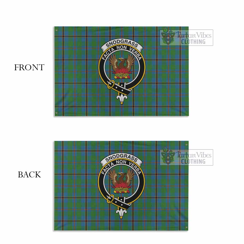 Tartan Vibes Clothing Snodgrass Tartan House Flag with Family Crest