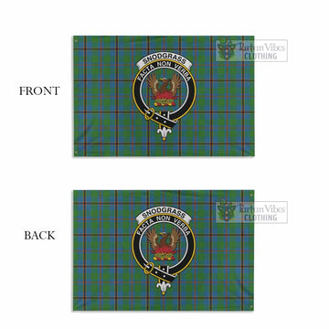 Tartan Vibes Clothing Snodgrass Tartan House Flag with Family Crest