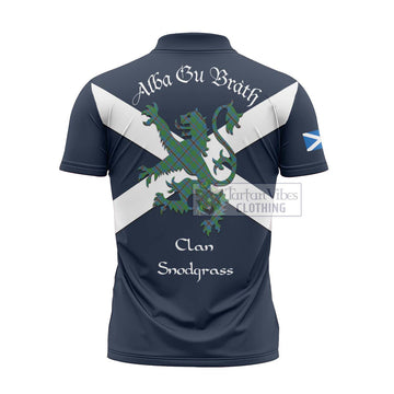 Snodgrass Tartan Lion Rampant Zipper Polo Shirt Proudly Display Your Heritage with Alba Gu Brath and Clan Name - Tartan Vibes Clothing