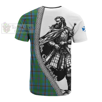 Snodgrass Tartan Clan Crest Cotton T-shirt with Highlander Warrior Celtic Style