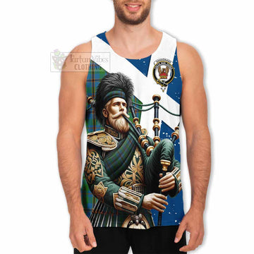 Snodgrass Tartan Men's Tank Top with Family Crest Scottish Bagpiper Vibes - Tartan Vibes Clothing