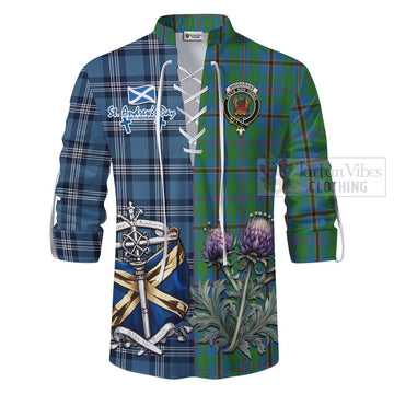 Snodgrass Tartan Ghillie Kilt Shirt Happy St. Andrew's Day Half Tartan Style - Tartan Vibes Clothing